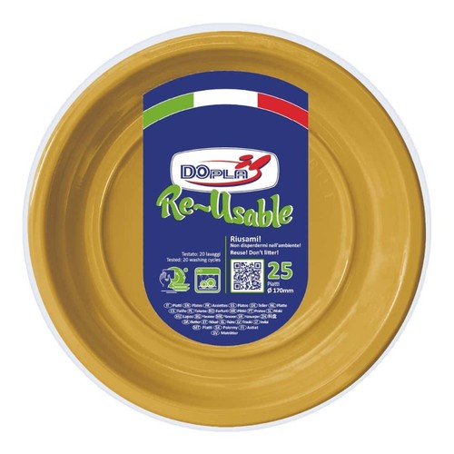 ASSIETTES DESSERT Réutilisable  Ø17cm x25 - DOPLA